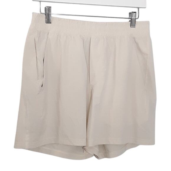 Lululemon Inner Glow High Rise Short 3” Cream Drawstring Womens 8 Athletic Dance - Picture 1 of 10